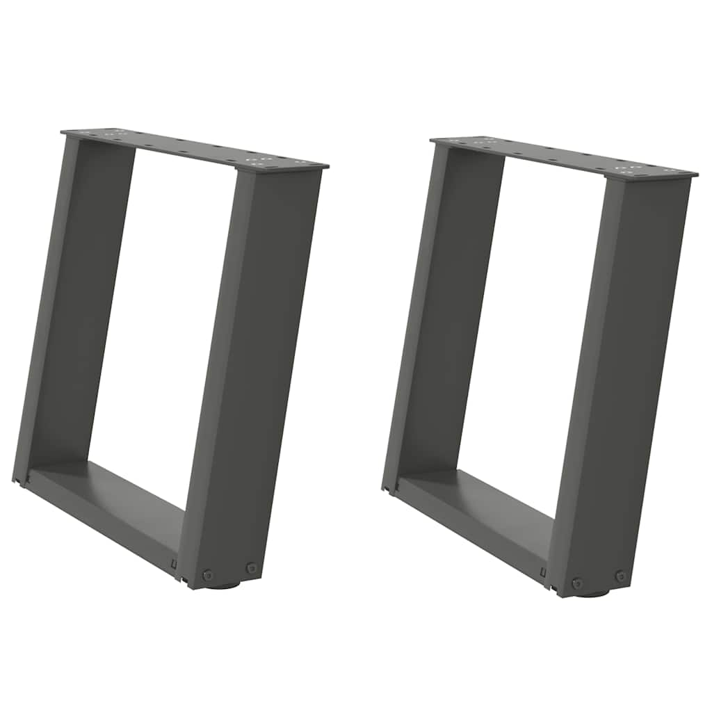 Gambe Tavolino Caffè a U 2 pz Antracite 50x(42-43) cm Acciaio - homemem39