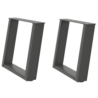 Gambe Tavolino Caffè a U 2 pz Antracite 50x(42-43) cm Acciaio - homemem39