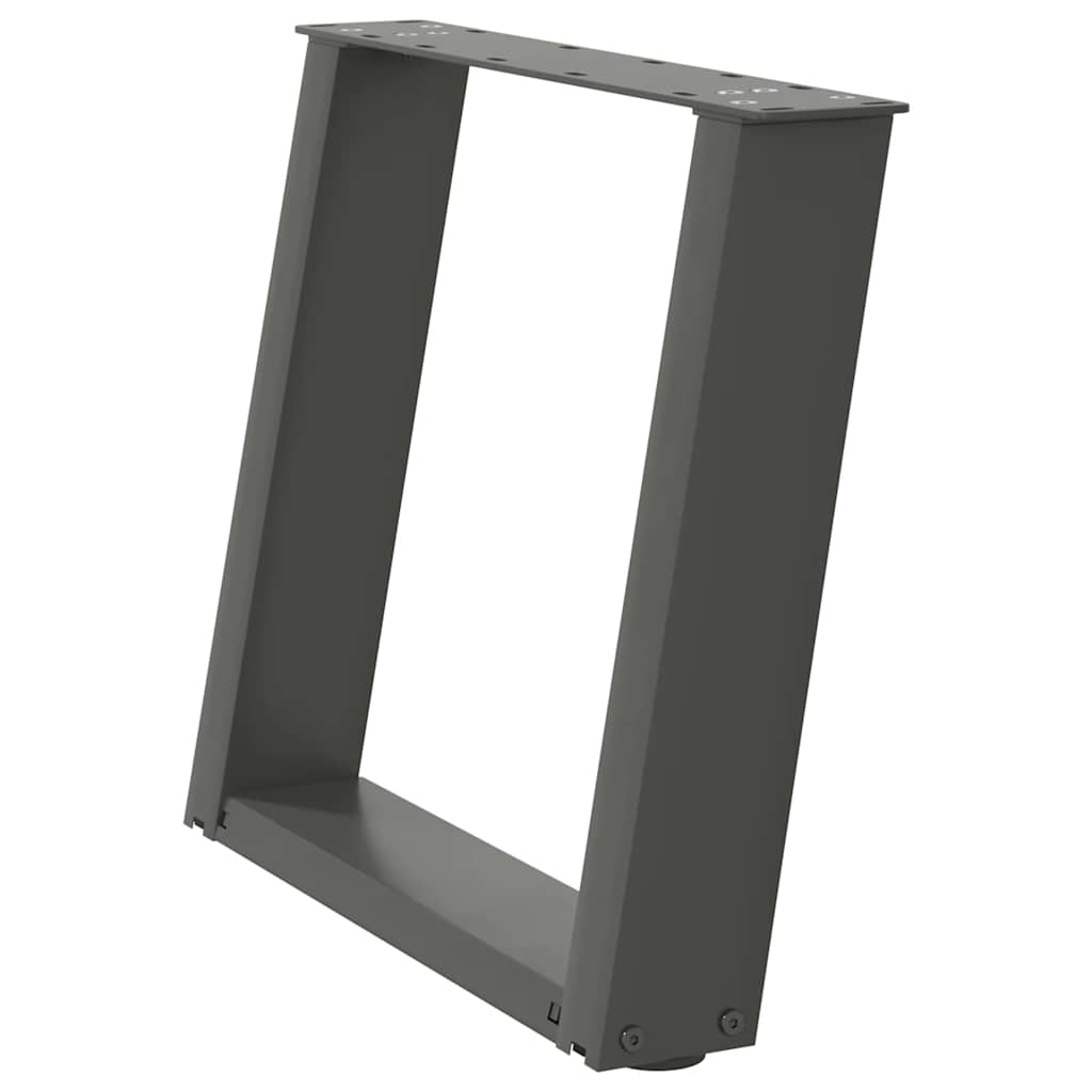Gambe Tavolino Caffè a U 2 pz Antracite 50x(42-43) cm Acciaio - homemem39