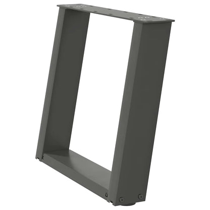 Gambe Tavolino Caffè a U 2 pz Antracite 50x(42-43) cm Acciaio - homemem39