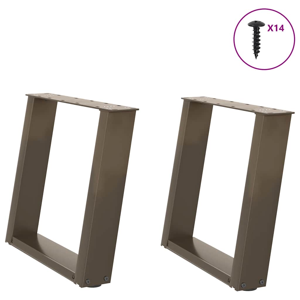 Gambe Tavolino Caffè a U 2 pz 50x(42-43) cm Acciaio - homemem39