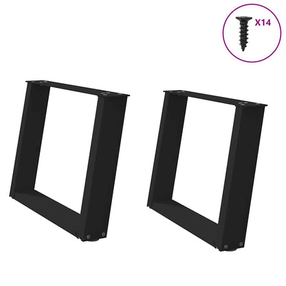 Gambe Tavolino Caffè a U 2 pz Nero 60x(42-43)cm Acciaio - homemem39