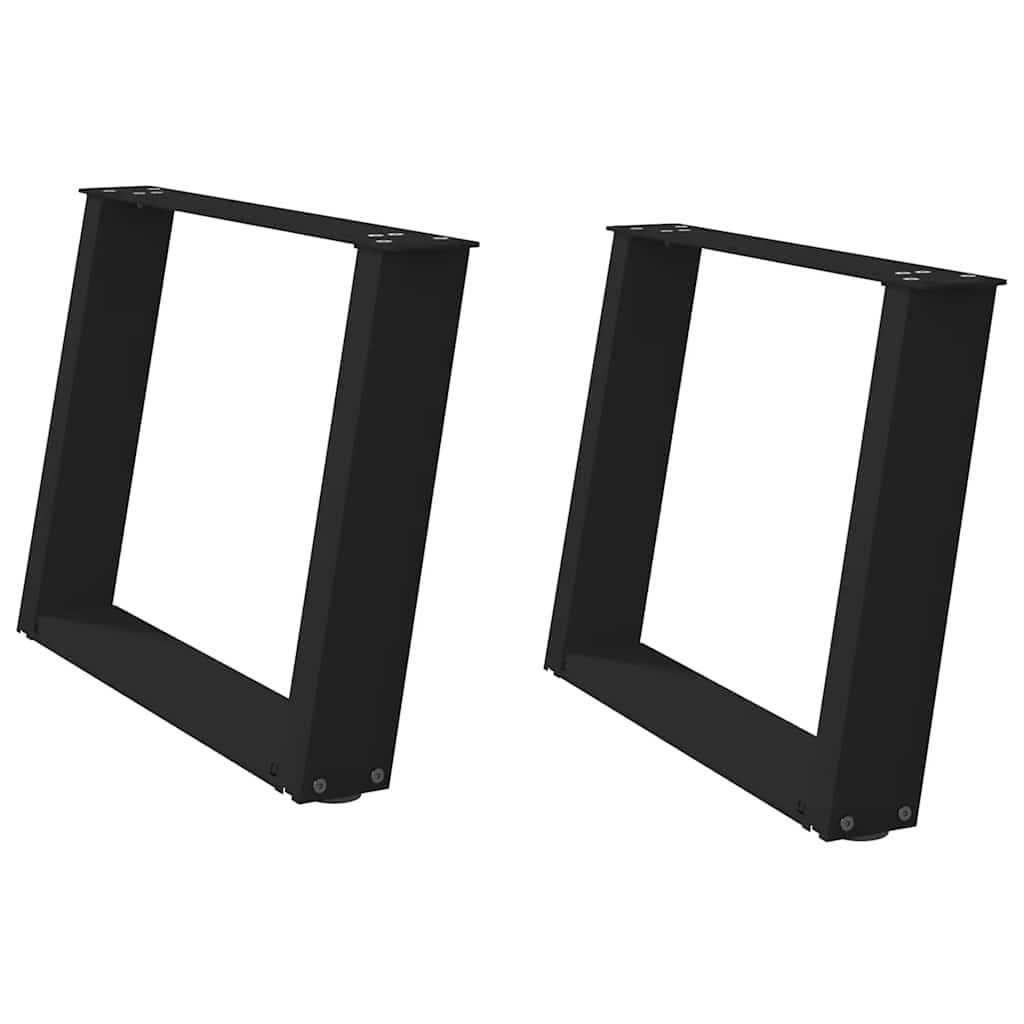 Gambe Tavolino Caffè a U 2 pz Nero 60x(42-43)cm Acciaio - homemem39