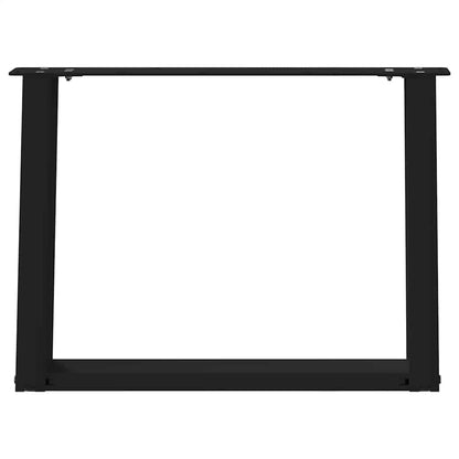 Gambe Tavolino Caffè a U 2 pz Nero 60x(42-43)cm Acciaio - homemem39