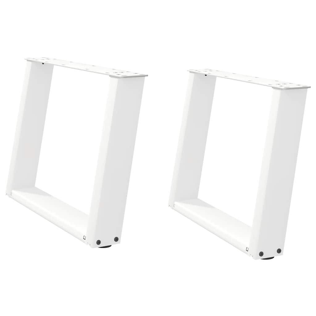 Gambe Tavolino Caffè a U 2 pz Bianco 60x(42-43) cm Acciaio - homemem39