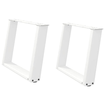 Gambe Tavolino Caffè a U 2 pz Bianco 60x(42-43) cm Acciaio - homemem39