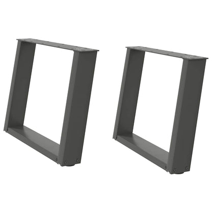 Gambe Tavolino Caffè a U 2 pz Antracite 60x(42-43) cm Acciaio - homemem39