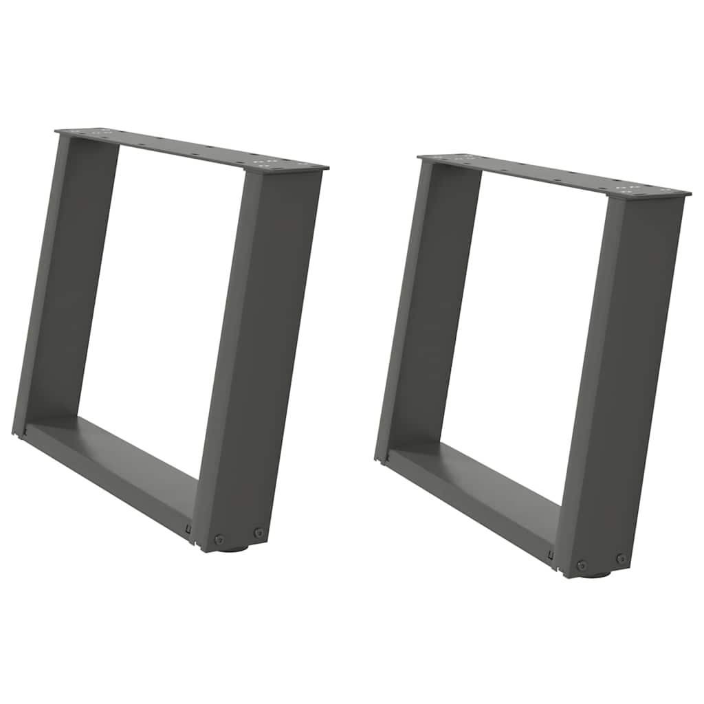 Gambe per Tavolino da Caffè forma U 2 pz Antracite 60x(42-43)cm