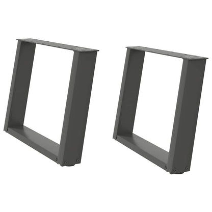 Gambe per Tavolino da Caffè forma U 2 pz Antracite 60x(42-43)cm