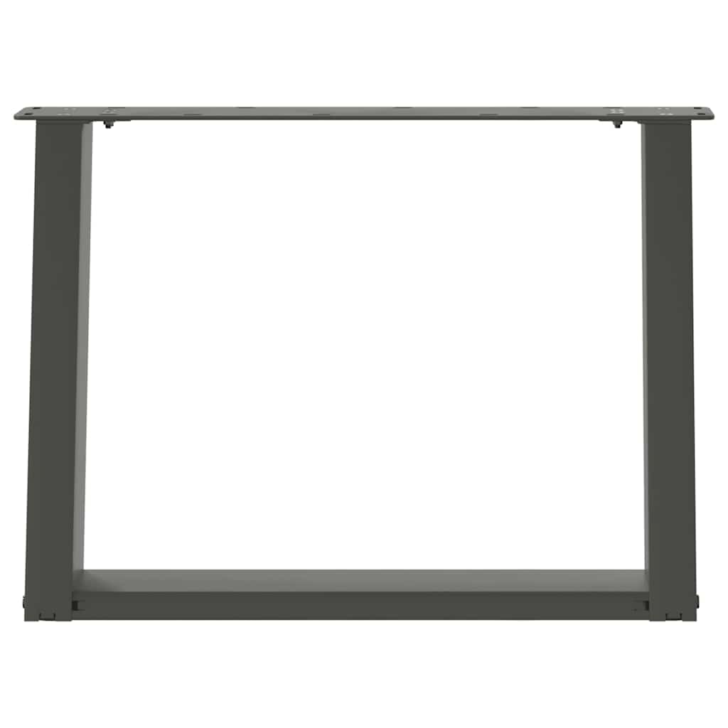 Gambe per Tavolino da Caffè forma U 2 pz Antracite 60x(42-43)cm