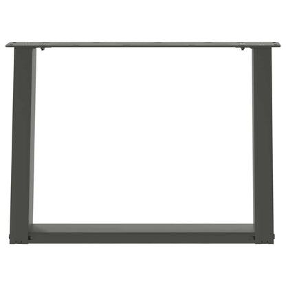 Gambe per Tavolino da Caffè forma U 2 pz Antracite 60x(42-43)cm