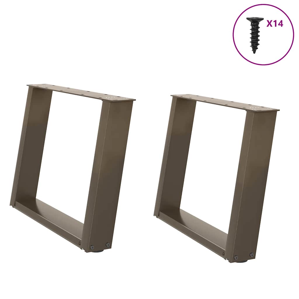 Gambe Tavolino Caffè a U 2 pz 60x(42-43) cm Acciaio - homemem39