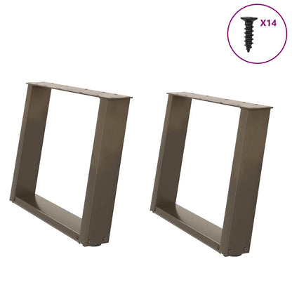 Gambe Tavolino Caffè a U 2 pz 60x(42-43) cm Acciaio - homemem39