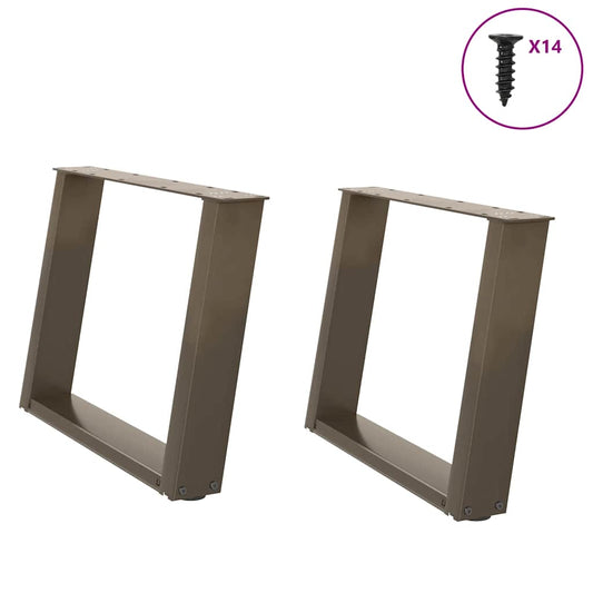 Gambe Tavolino Caffè a U 2 pz 60x(42-43) cm Acciaio - homemem39