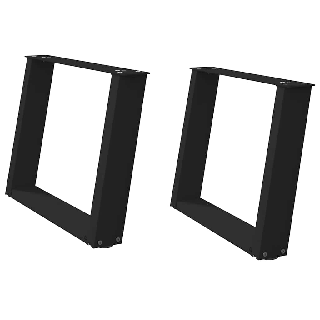 Gambe Tavolino Caffè a U 2 pz Nero 70x(42-43)cm Acciaio - homemem39