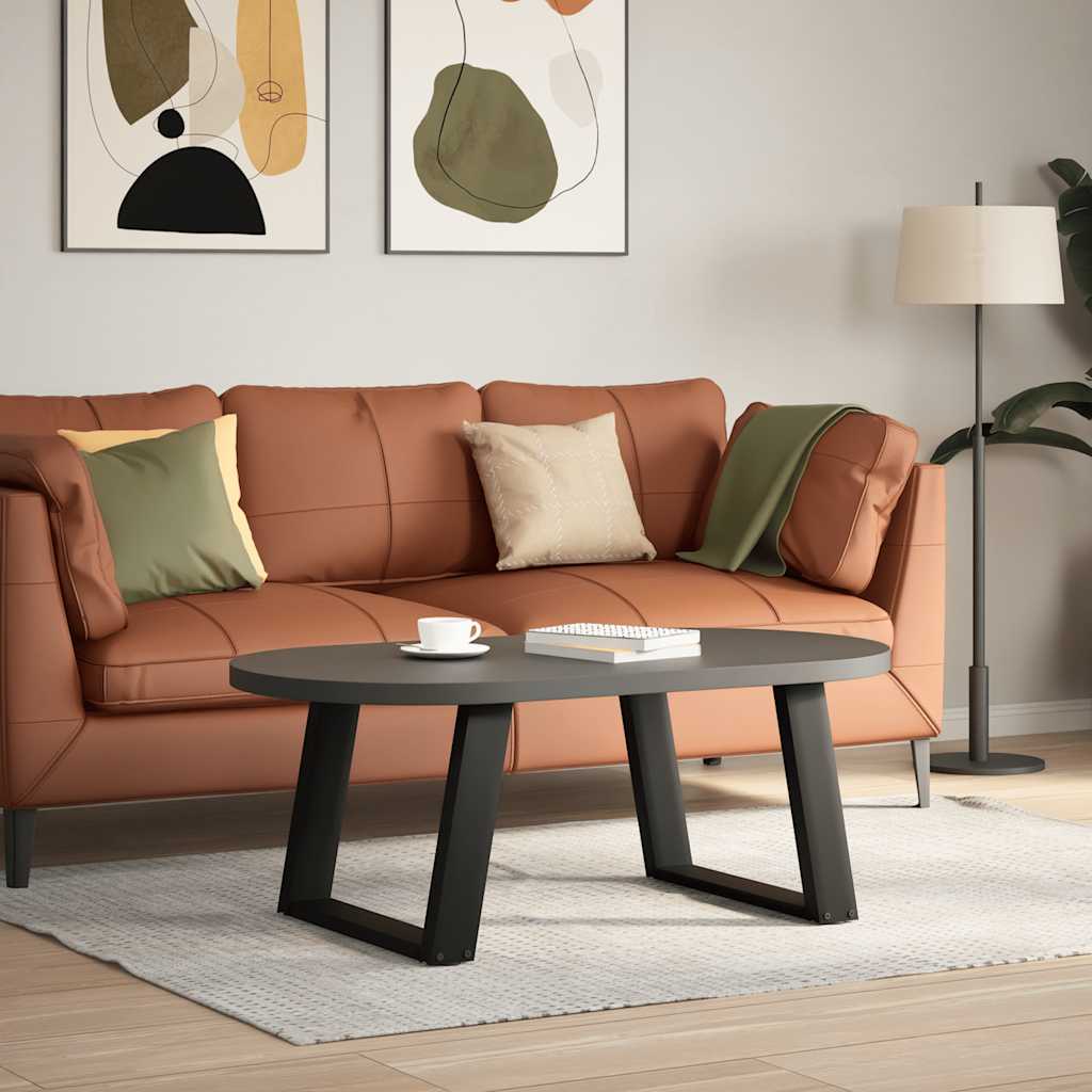 Gambe Tavolino Caffè a U 2 pz Nero 70x(42-43)cm Acciaio - homemem39
