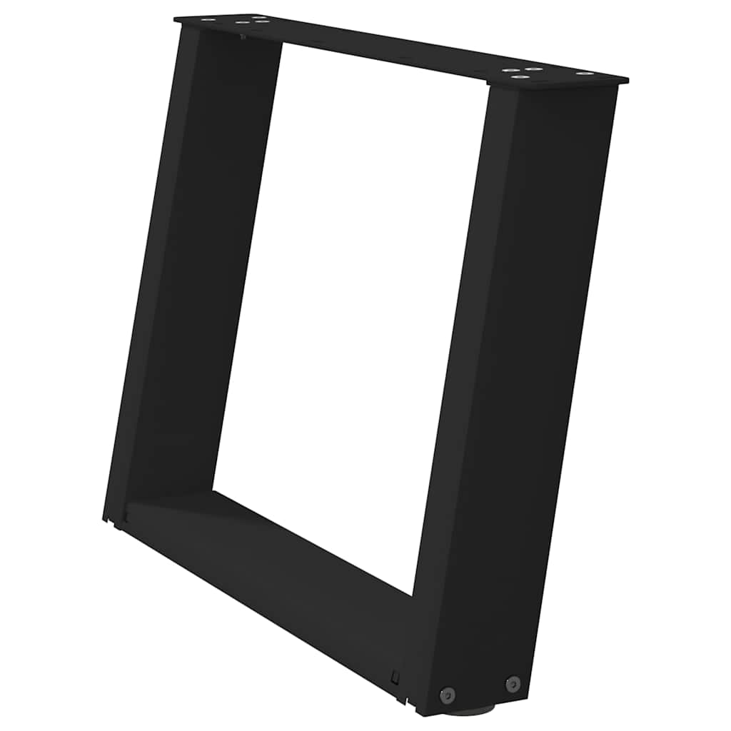 Gambe Tavolino Caffè a U 2 pz Nero 70x(42-43)cm Acciaio - homemem39