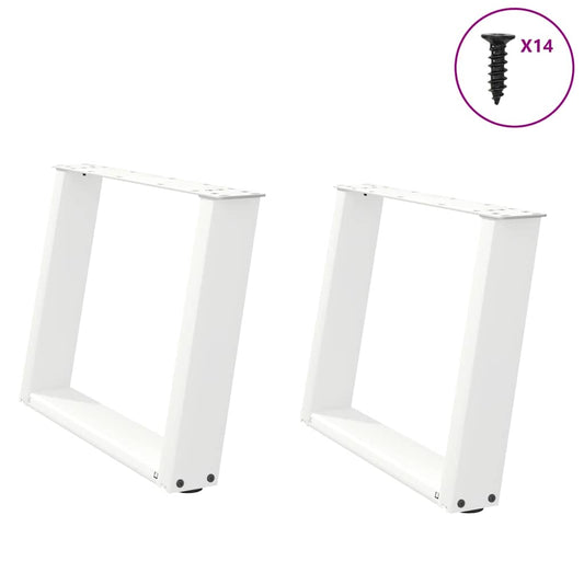 Gambe Tavolino Caffè a U 2 pz Bianco 70x(42-43) cm Acciaio - homemem39