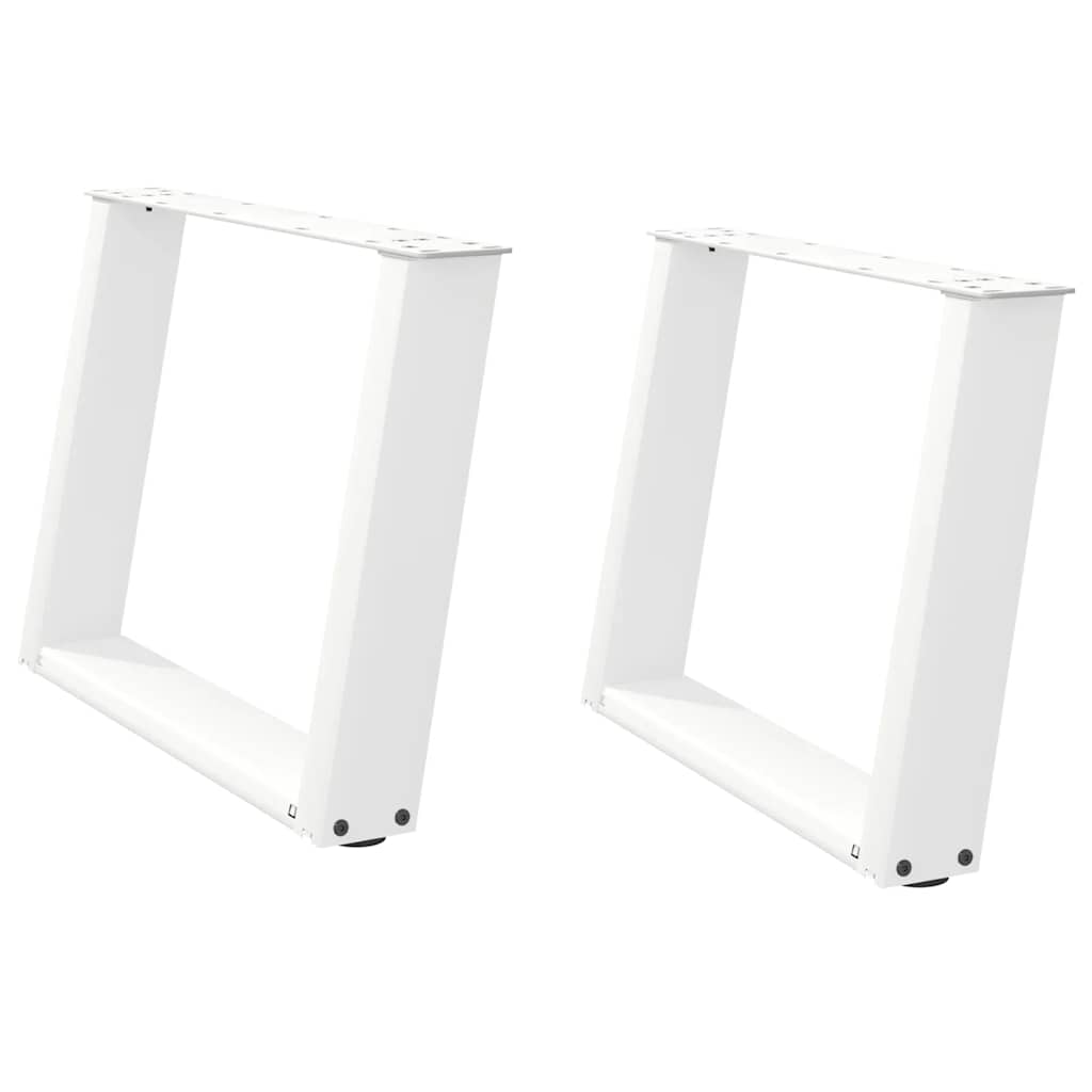 Gambe Tavolino Caffè a U 2 pz Bianco 70x(42-43) cm Acciaio - homemem39