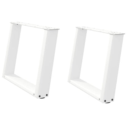 Gambe Tavolino Caffè a U 2 pz Bianco 70x(42-43) cm Acciaio - homemem39