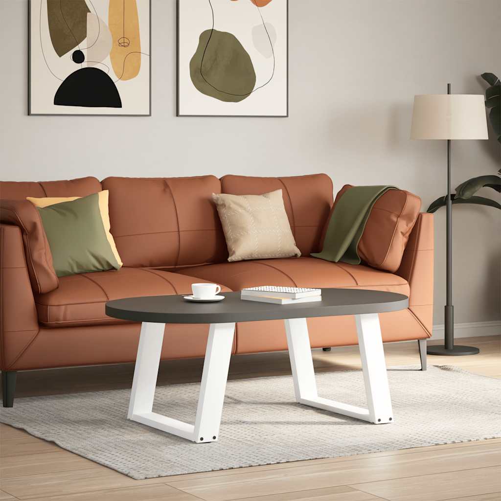 Gambe Tavolino Caffè a U 2 pz Bianco 70x(42-43) cm Acciaio - homemem39