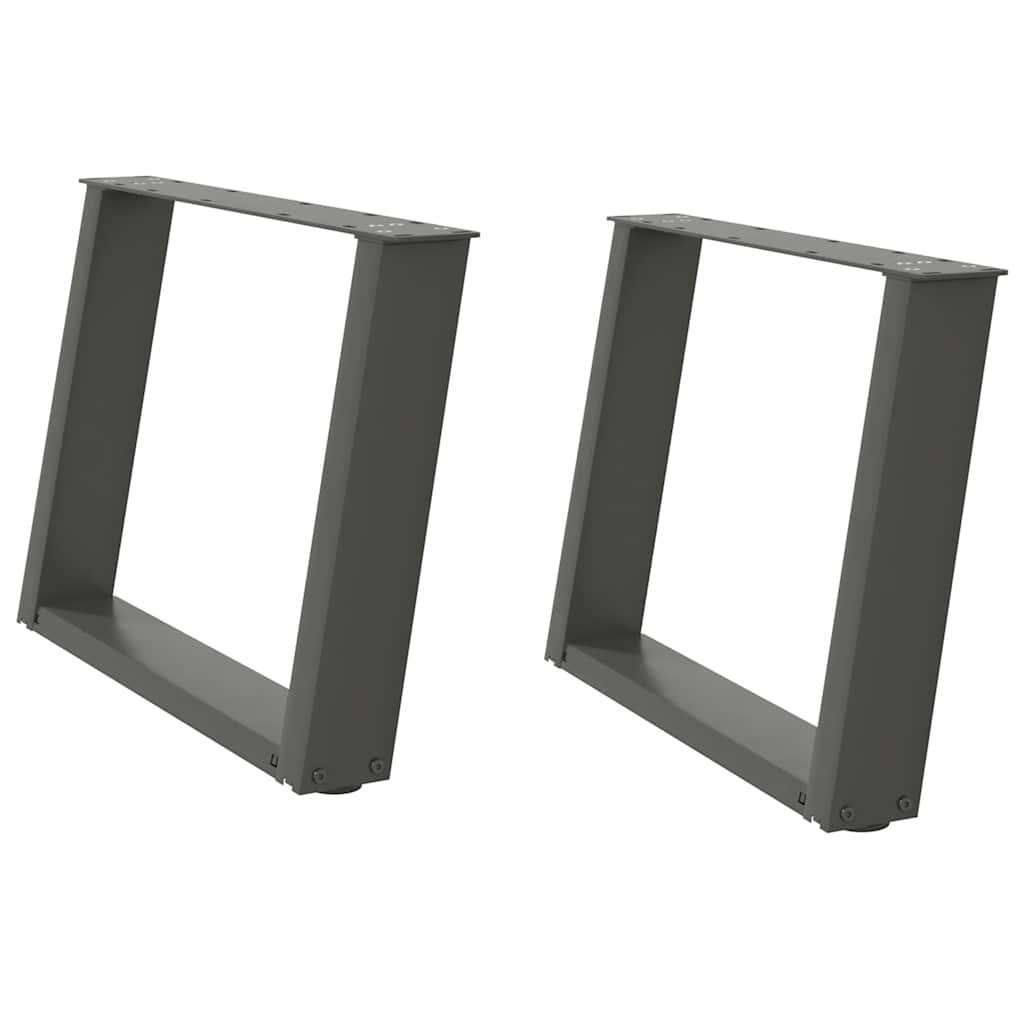 Gambe Tavolino Caffè a U 2 pz Antracite 70x(42-43) cm Acciaio - homemem39
