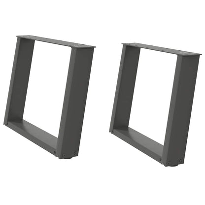Gambe Tavolino Caffè a U 2 pz Antracite 70x(42-43) cm Acciaio - homemem39