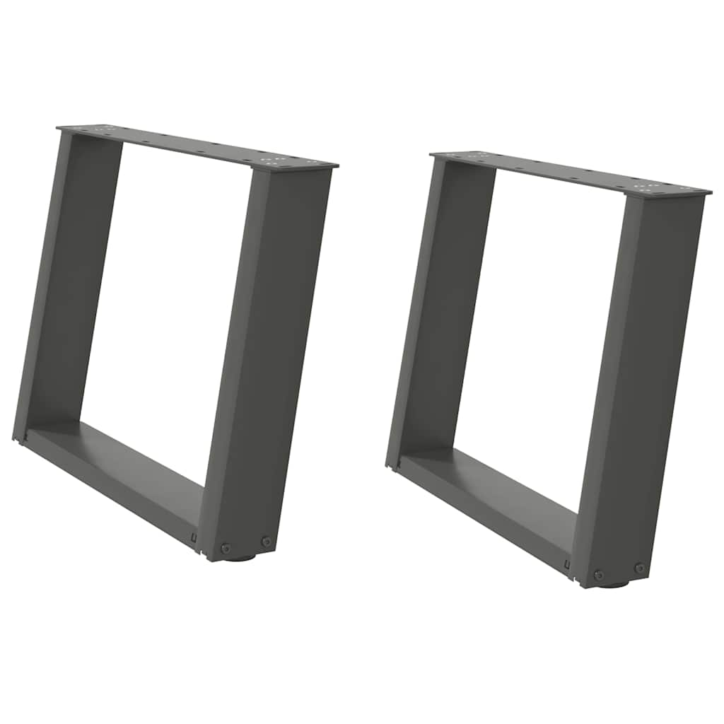 Gambe per Tavolino da Caffè forma U 2 pz Antracite 70x(42-43)cm