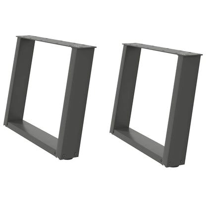 Gambe per Tavolino da Caffè forma U 2 pz Antracite 70x(42-43)cm