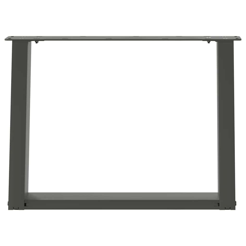 Gambe Tavolino Caffè a U 2 pz Antracite 70x(42-43) cm Acciaio - homemem39