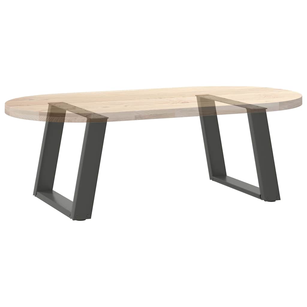 Gambe per Tavolino da Caffè forma U 2 pz Antracite 70x(42-43)cm