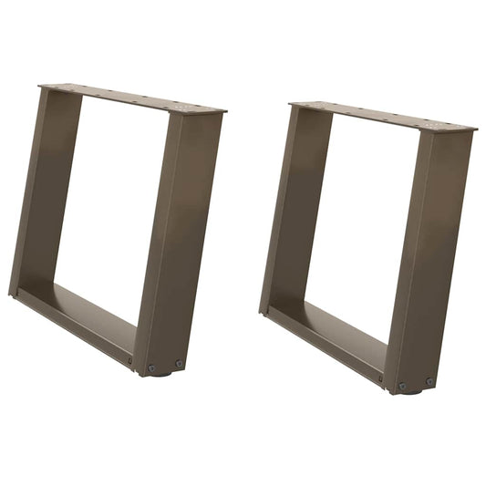 Gambe per Tavolino da Caffè a Forma di U 2 pz Acciaio Naturale 70x(42-43) cm Acciaio - homemem39