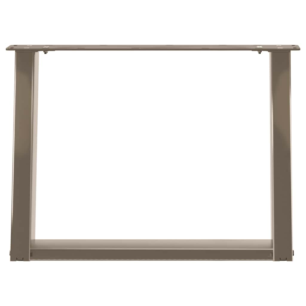 Gambe per Tavolino da Caffè a Forma di U 2 pz Acciaio Naturale 70x(42-43) cm Acciaio