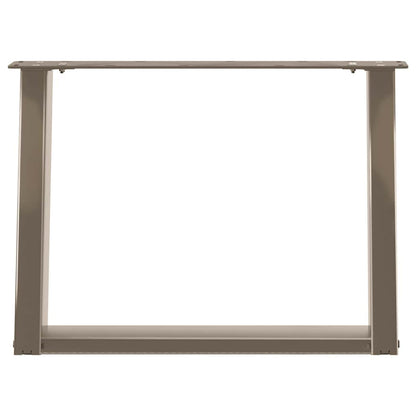 Gambe per Tavolino da Caffè a Forma di U 2 pz Acciaio Naturale 70x(42-43) cm Acciaio