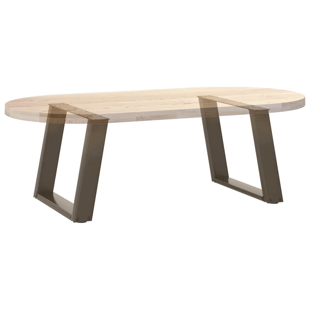 Gambe per Tavolino da Caffè a Forma di U 2 pz Acciaio Naturale 70x(42-43) cm Acciaio | homemem39
