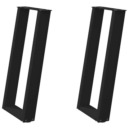 Gambe Tavolo Consolle a U 2 pz Nero 28x(72-73) cm Acciaio - homemem39