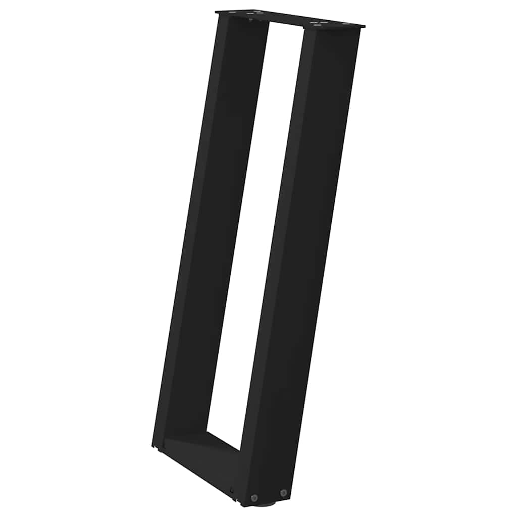 Gambe Tavolo Consolle a U 2 pz Nero 28x(72-73) cm Acciaio - homemem39