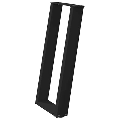 Gambe Tavolo Consolle a U 2 pz Nero 28x(72-73) cm Acciaio - homemem39
