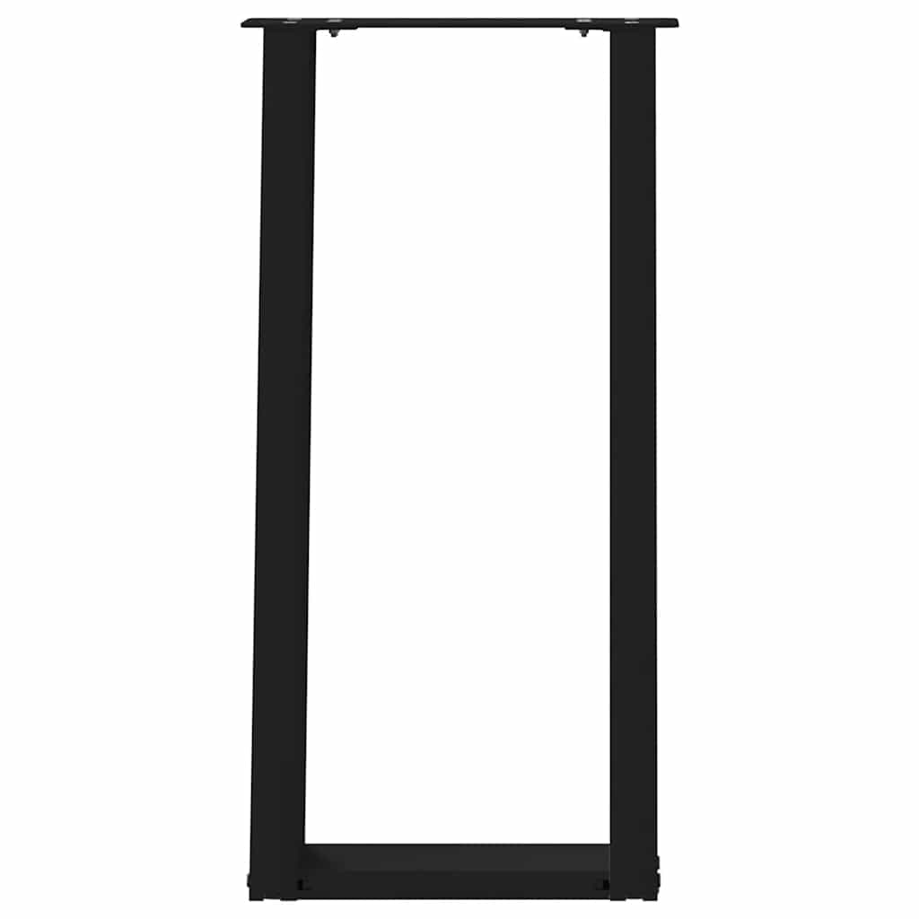 Gambe Tavolo Consolle a U 2 pz Nero 28x(72-73) cm Acciaio - homemem39