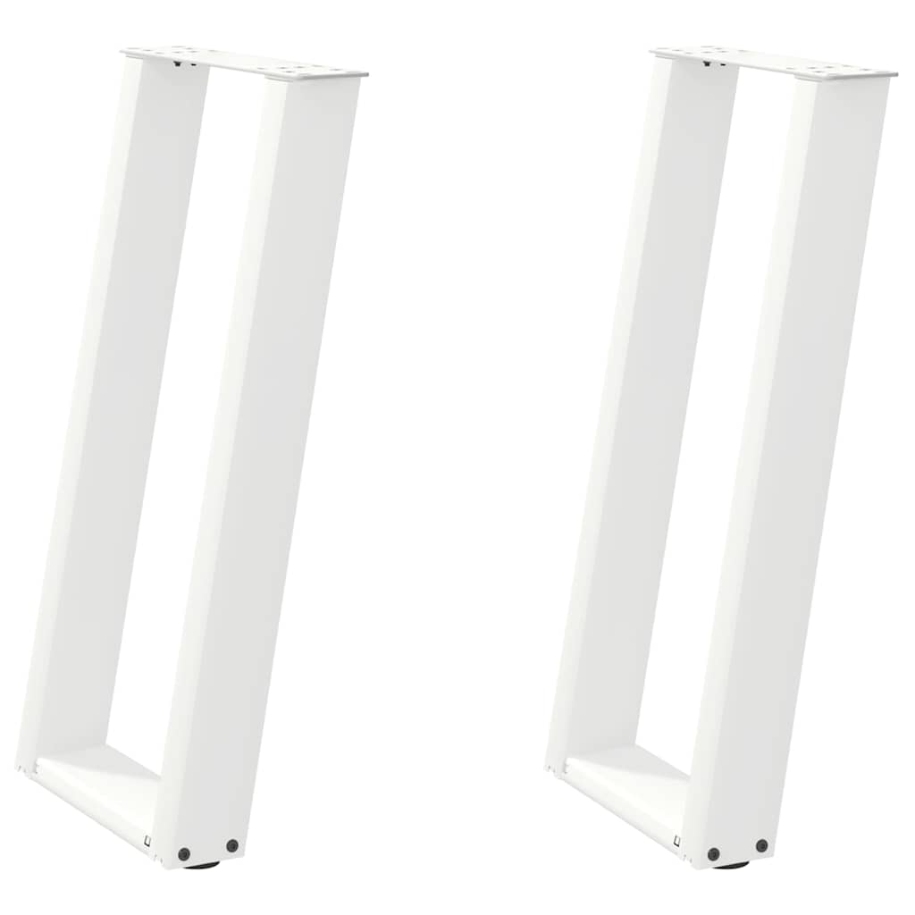Gambe Tavolo Consolle a U 2 pz Bianco 28x(72-73) cm Acciaio - homemem39