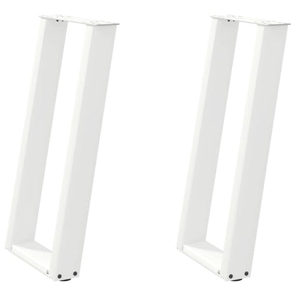 Gambe Tavolo Consolle a U 2 pz Bianco 28x(72-73) cm Acciaio - homemem39