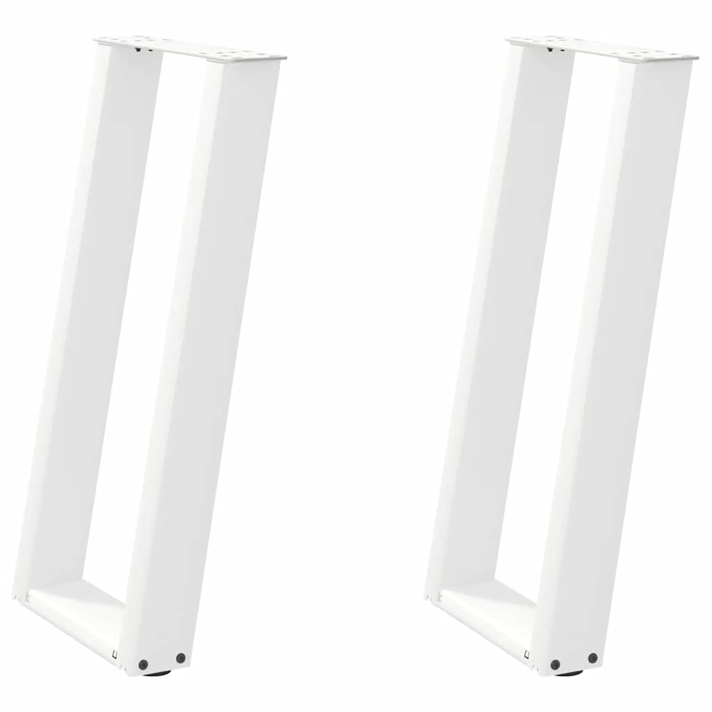 Gambe per tavolo consolle forma U 2 pz bianche 28x(72-73) cm