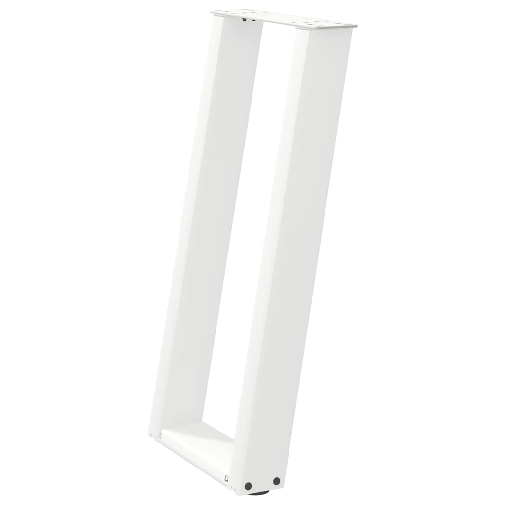 Gambe Tavolo Consolle a U 2 pz Bianco 28x(72-73) cm Acciaio - homemem39