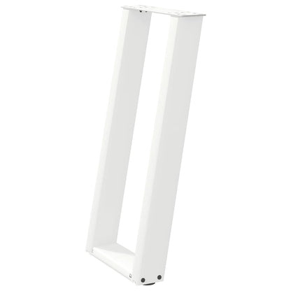 Gambe Tavolo Consolle a U 2 pz Bianco 28x(72-73) cm Acciaio - homemem39