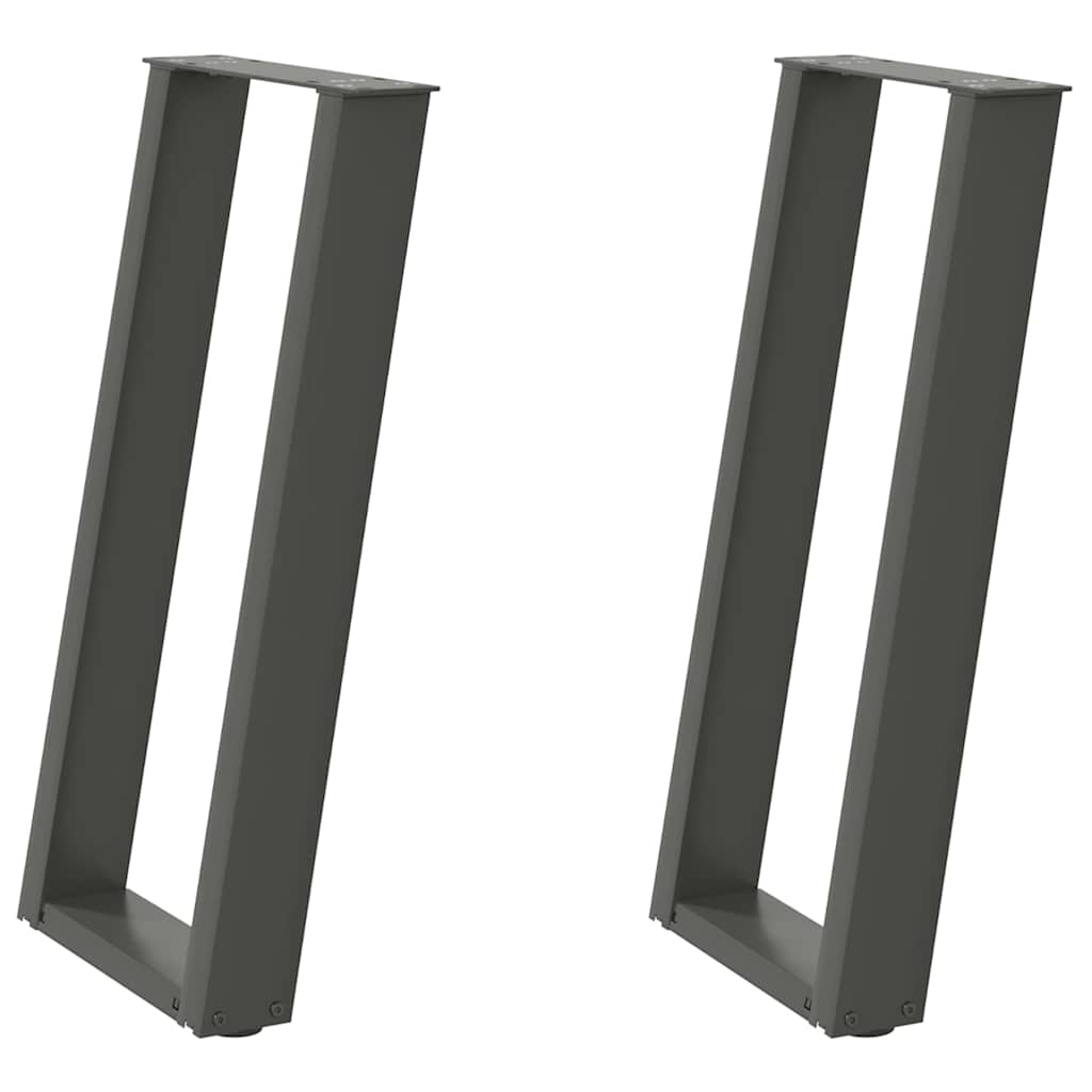 Gambe per tavolo consolle forma U 2 pz Antracite 28x(72-73) cm