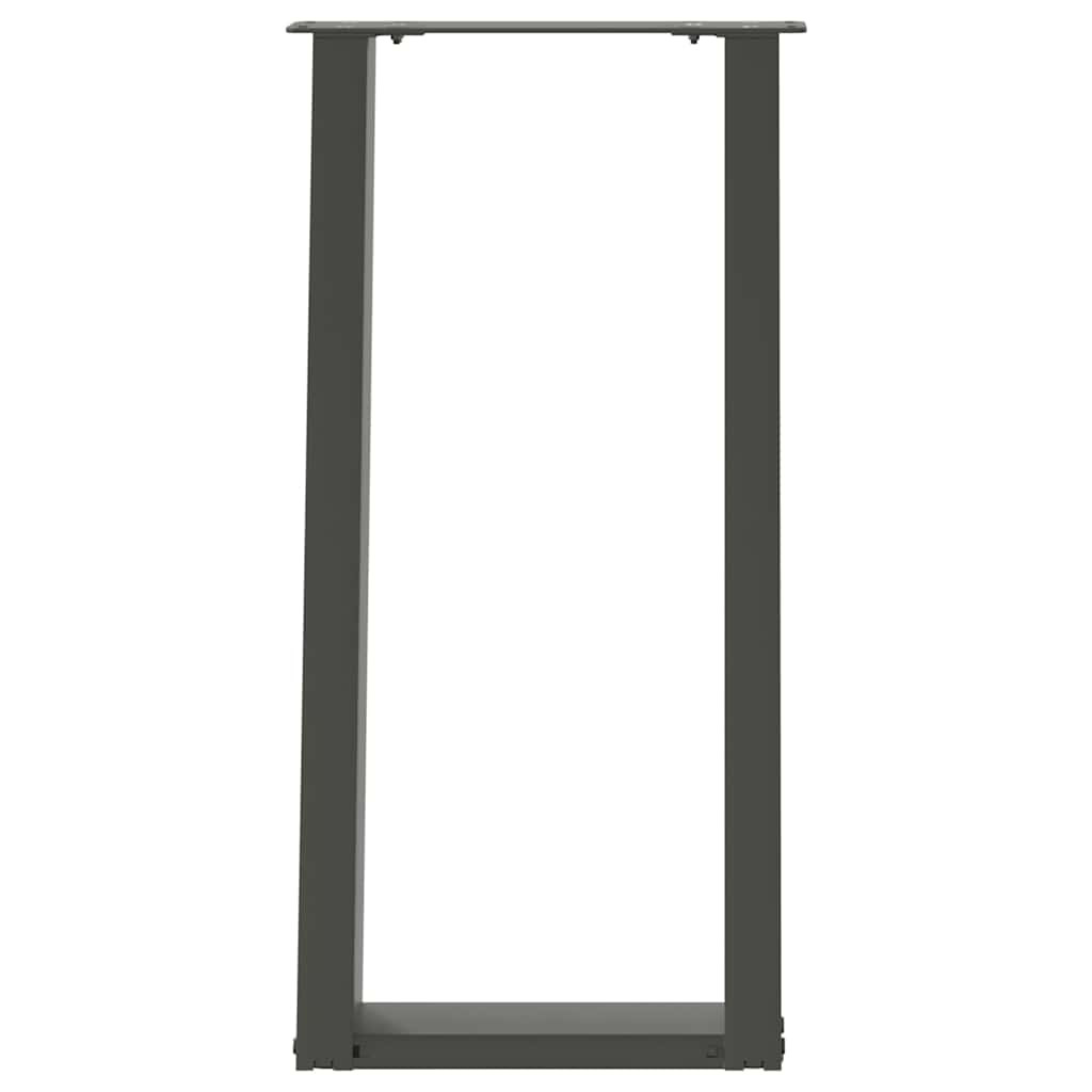 Gambe per tavolo consolle forma U 2 pz Antracite 28x(72-73) cm