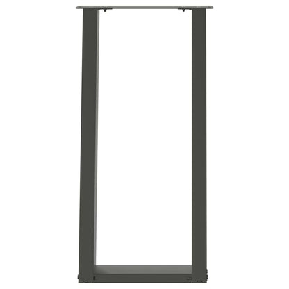 Gambe per tavolo consolle forma U 2 pz Antracite 28x(72-73) cm