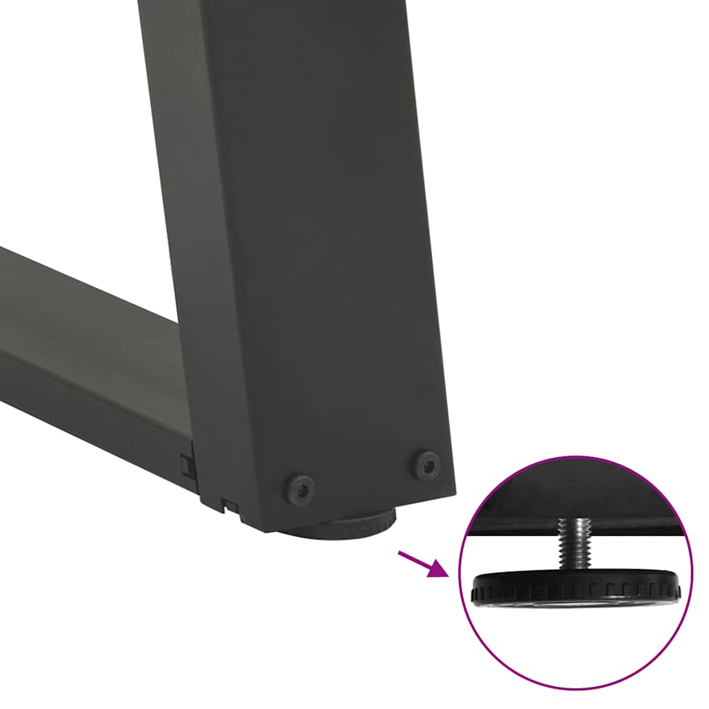 Gambe per tavolo consolle a forma di U 2 pz Antracite 28x(72-73) cm Acciaio