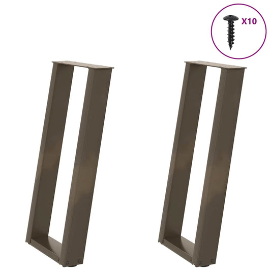 Gambe Tavolo Consolle a U 2 pz 28x(72-73) cm Acciaio - homemem39