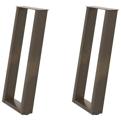 Gambe per tavolo consolle forma U 2 pz naturale 28x(72-73) cm